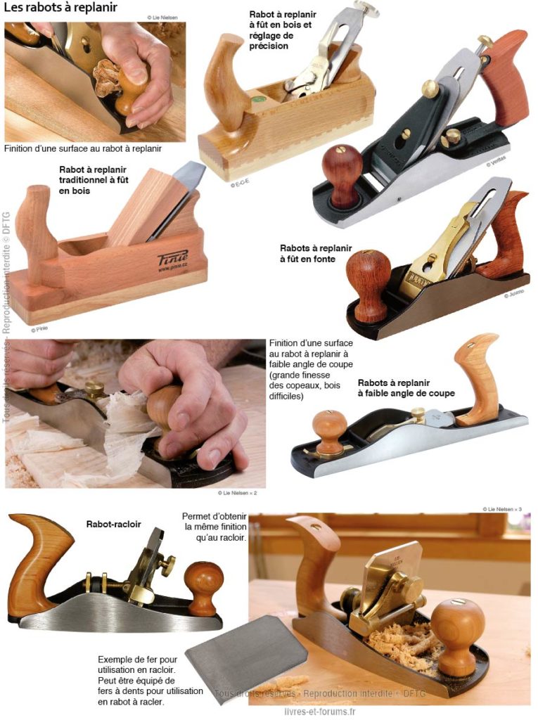 Rabots à replanir en bois